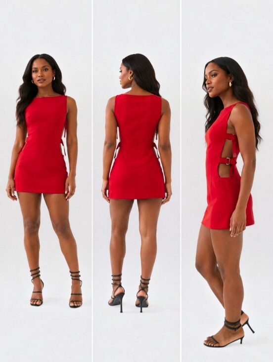 Peppermayo Dresses & Skirts - Peppermayo Red Side Cutout Buckle Mini Dress Women's AU/UK 4 US 0 Bodycon Party